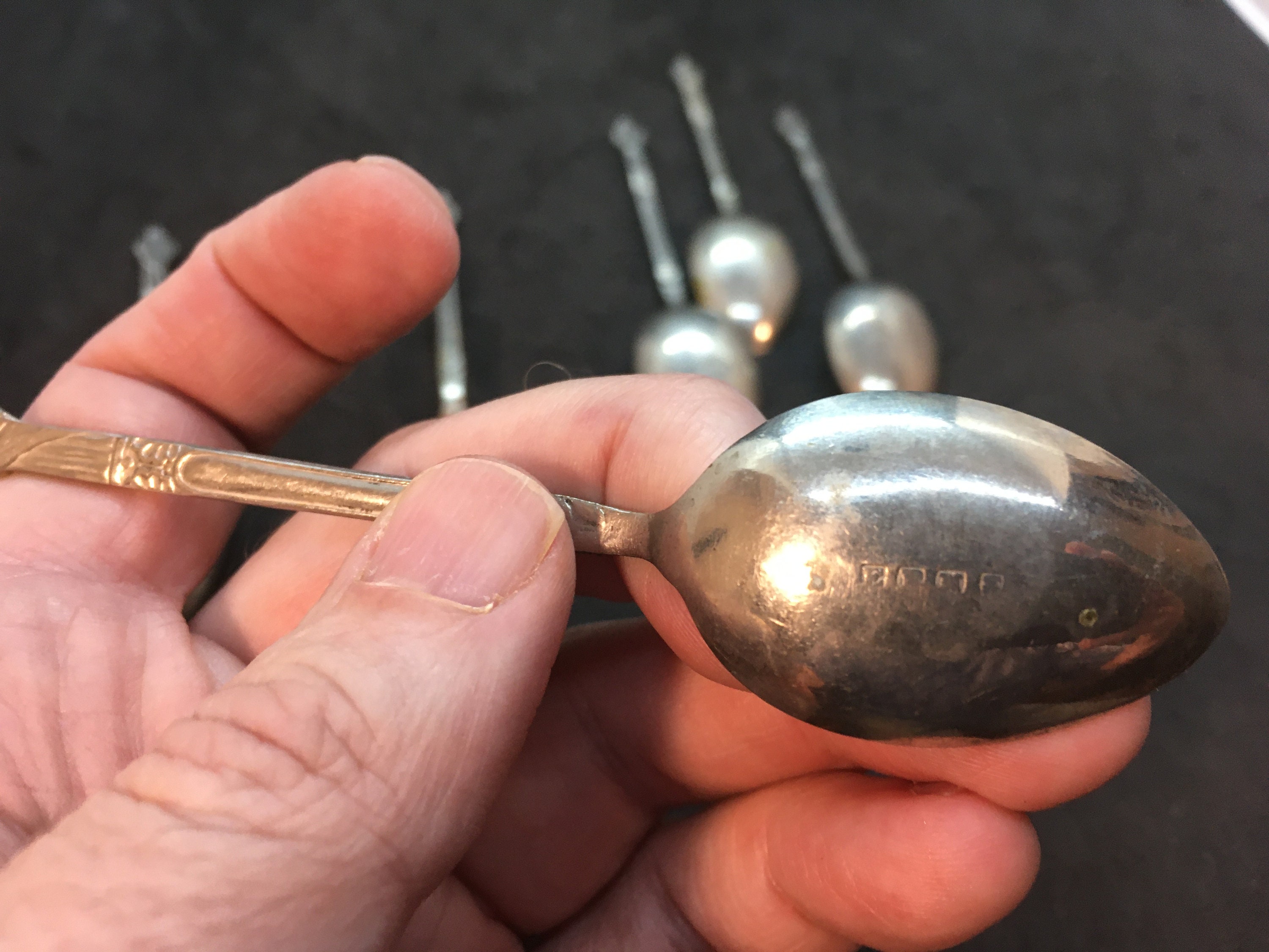 Six EPNS (electroplate Nickel Silver) Apostle Spoons ~ 4.5