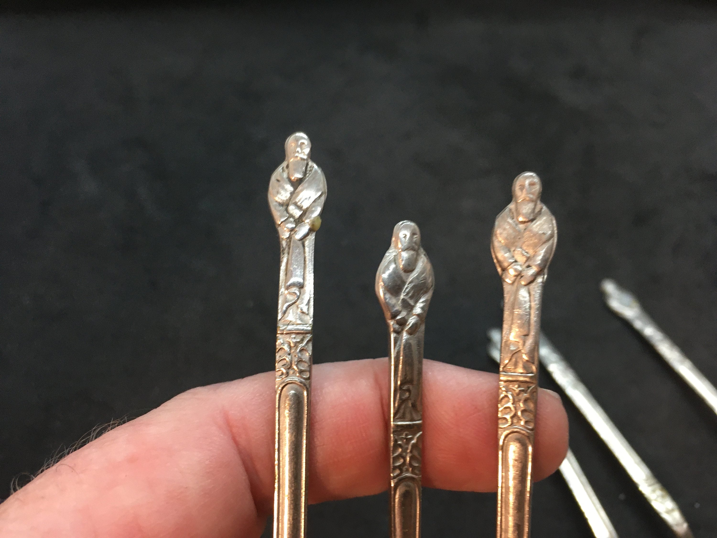 Six EPNS (electroplate Nickel Silver) Apostle Spoons ~ 4.5