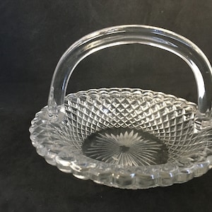 Vintage Westmoreland Glass Basket in English Hobnail Pattern with Handle (J1)
