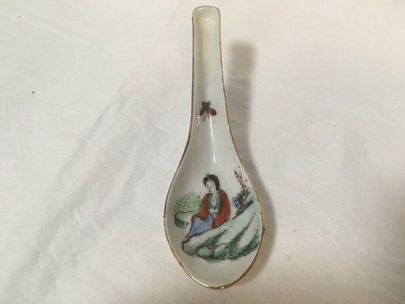 Antique Chinese Porcelain Soup Spoon Early Chinese Spoon Etsy