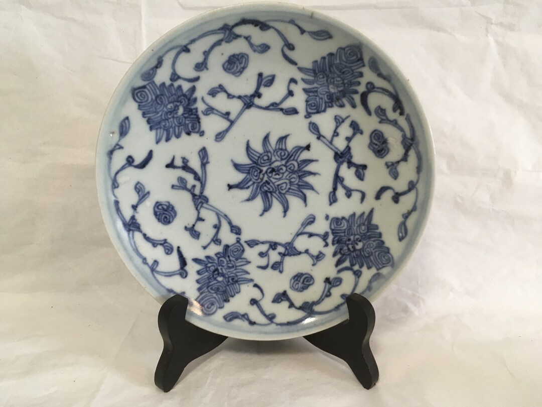 中国　清朝期　染付中皿　アンティーク　送料込み0815 il_1080xN.1926213892_tiif.jpg