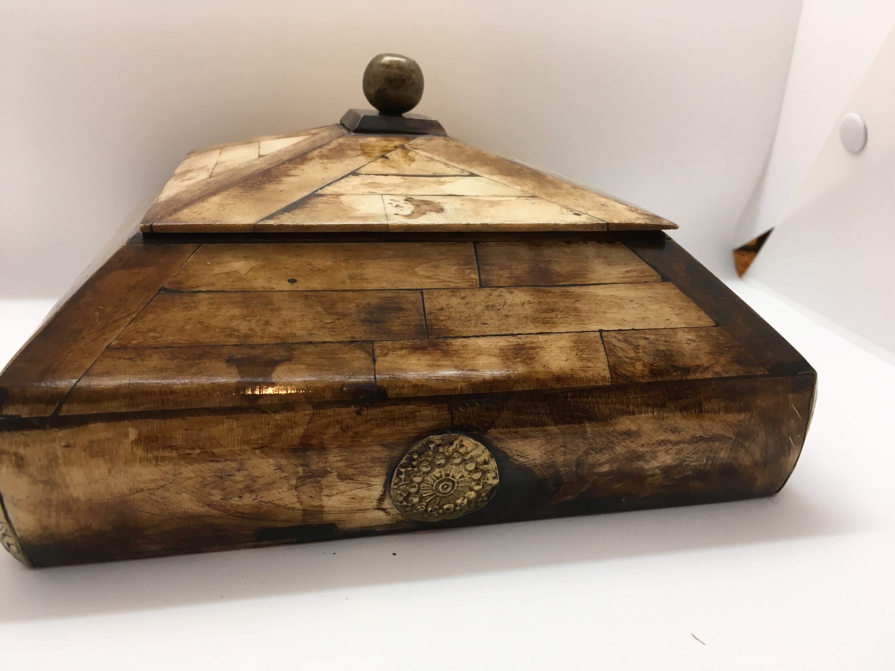 Vintage John Richard Collection Box: Bone and Brass Covered