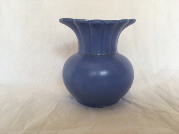 Vintage Redwing 907 Blue Vase 3 7 8 Tall Blue Redwing Etsy
