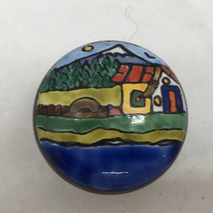 Enamel on Copper Pill Box ~ Signed and Made in Chile