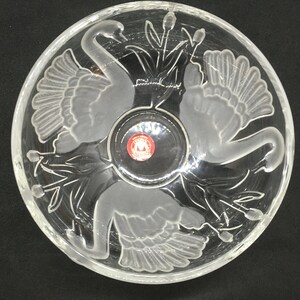 German Walther Glass Crystal Swan Bowl