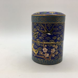 七宝焼　壺　北京 美濃焼伝統工芸品協同組合 | 七宝紋蓋小壺