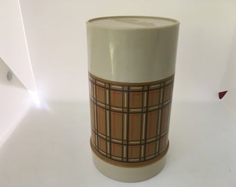 Butelka termiczna Aladdan WM4040 Pint Wide Mouth Butterscotch Plaid Brown Red ~ Lata 70. XX wieku