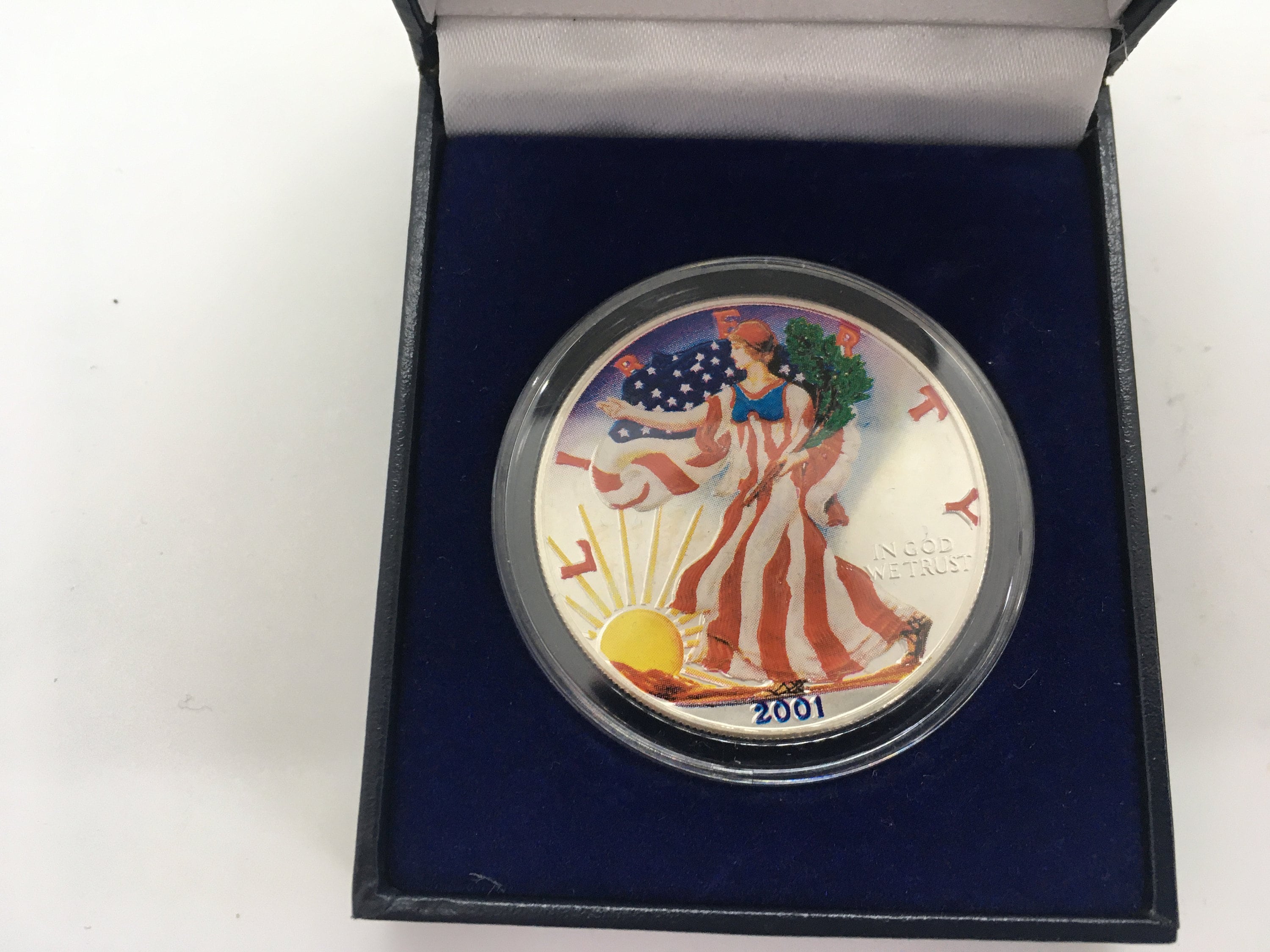 2001 Colorized American Eagle Silver Dollar ~ 1oz .999 Fine Silver