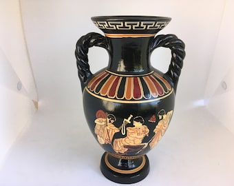 Hand Painted Reproduction Greek Vessel ~ AS IS