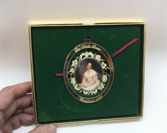 White House Historical Association Christmas Ornament 1993 ~ Metal in Box