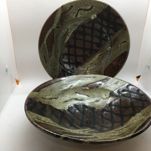 Vintage Beautifully Executed Studio Art Pottery Bowls (2 Total) ~ 2.5&quot; Deep x 10&quot; Across (L1)