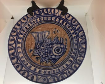 イタリア製 ヴィンテージ 大型 手描き Solimene Vietri 魚皿 - Etsy 日本