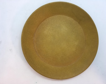 MCM (Mid 1960s) Bennington Pottery Tawny Mustard Gold Dessert Plate ~ Designed by Yusuke Aida ~ 6.5&quot; (J1)
