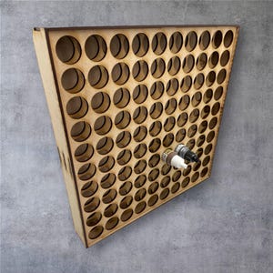 Wood Paint Bottle Rack Organizer for Vallejo  / Warpaint Paint - 100 Bottle Wall Mountable - 17ml / 0.574838oz Bottle Version