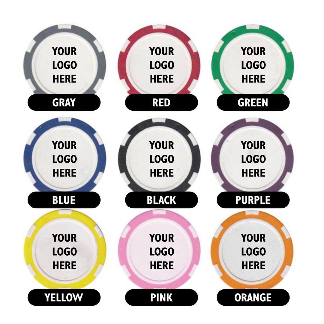Custom Printed Logo or Copy Poker Chips Sets of 25 Full Color Logo