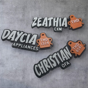 Custom Name Tags with Apron, 3D Printed Name Tag Employee Name Tag