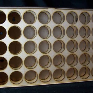 Wood Paint Bottle Rack Organizer for Badger Paint - 40 Bottle Version  Wall Mountable - Holds 1.539 Diameter Bottles