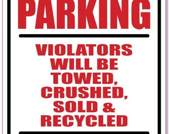 Private Parking Sign  12" x 18" -  Man Cave  Décor, Cag Gift