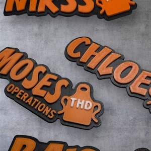 Personalized  Name Tags with Apron, 3D Printed Keychains, Kid's Name Tags, Sport Keyrings, Charms
