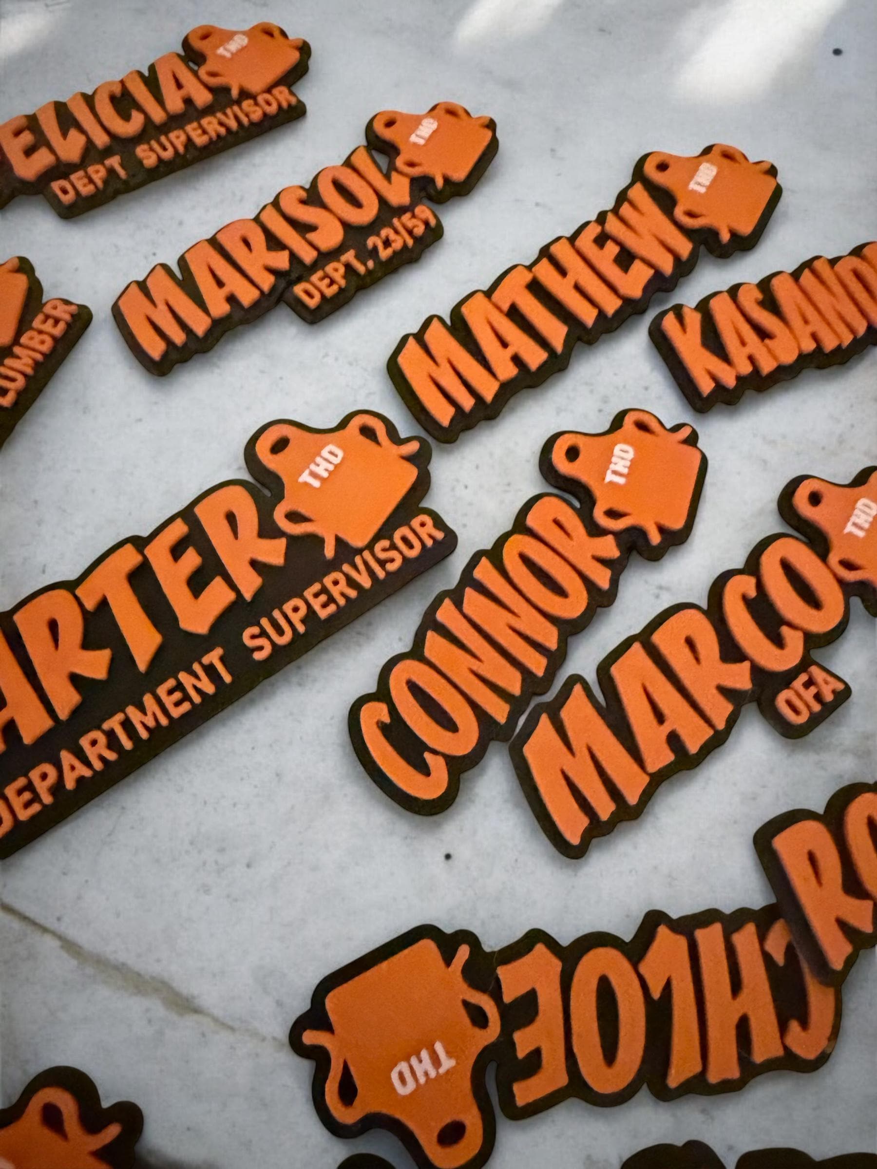 Personalized  Name Tags with Apron, 3D Printed Keychains, Kid's Name Tags, Sport Keyrings, Charms
