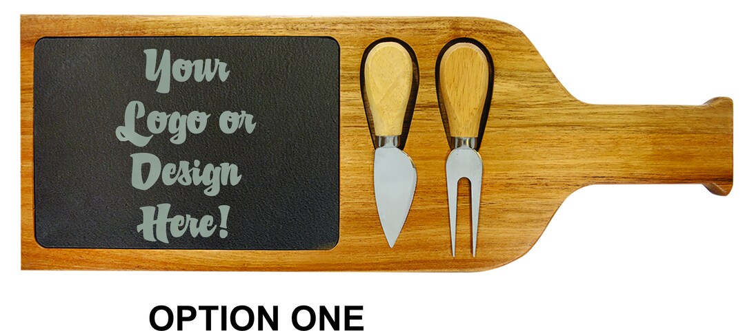 Custom Laser Engraved 17 1/2" X 6" Acacia Wood/slate Serving Board With ...