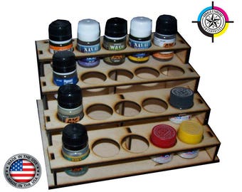 Wood Paint Bottle Rack Organizer for AK Interactive - 20 Bottle Version