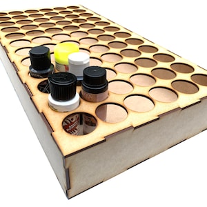 Wood Paint Drawer Organizer for Craft Paint - 72 Bottle - 2oz Bottle Version