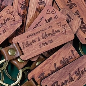 Wood Key Chain - Double-sided Key Chain - Laser Engraved Key Chain - Custom Wood Key Chain - Personalized