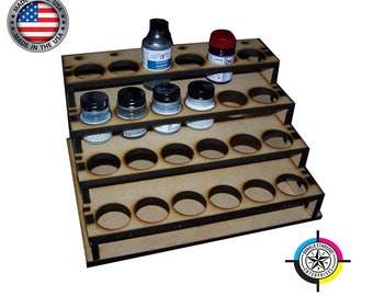 Wood Paint Bottle Rack Organizer for Model Master Paint - 24 Bottle Version