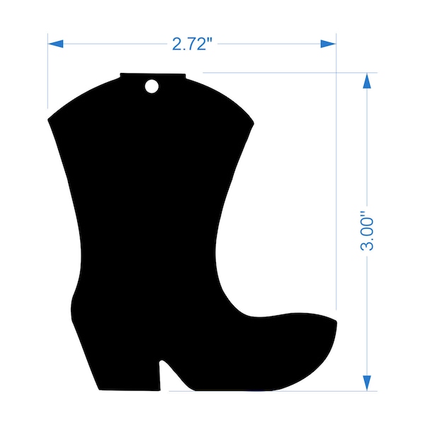 Boot Acrylic Blank w/svg - Keychain Blanks, Acrylic Blanks For Vinyl / Keychains (3 inch)