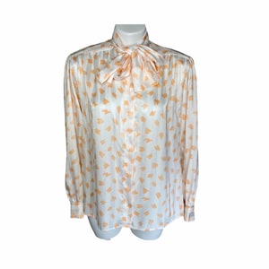 80s vintage Evan-Picone orange/white blouse