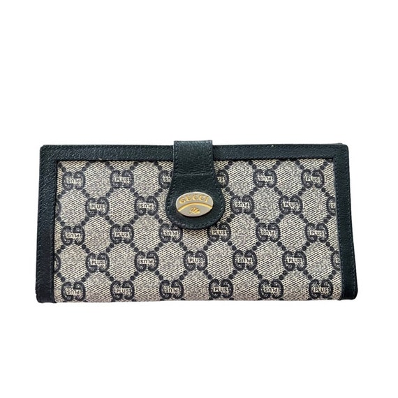 Rare 1980s Gucci Plus Black Monogram GG Wallet