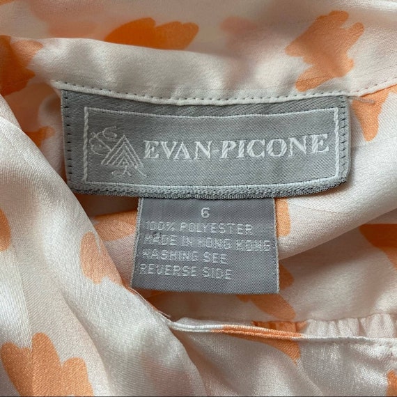 80s vintage Evan-Picone orange/white blouse - image 6