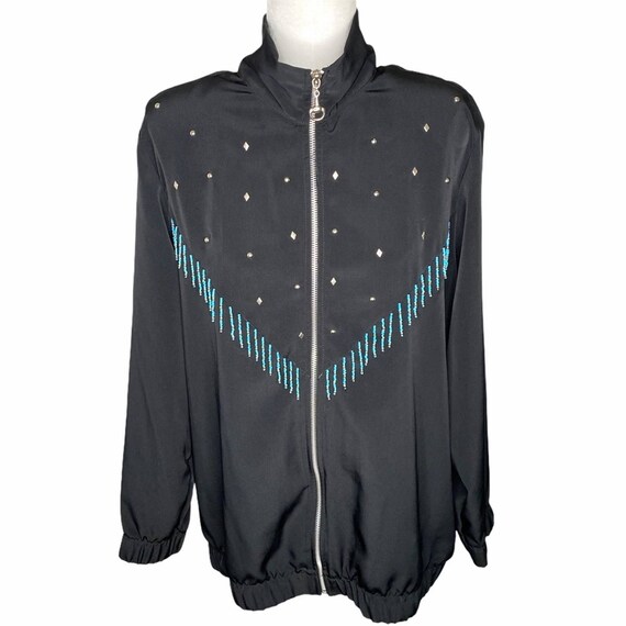 Vintage silver threads western boho fringe jacket - image 1
