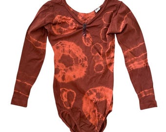 Rare Vintage 1970s Danskin Tie Dye Leotard Gymnastics Dance Bodysuit Medium
