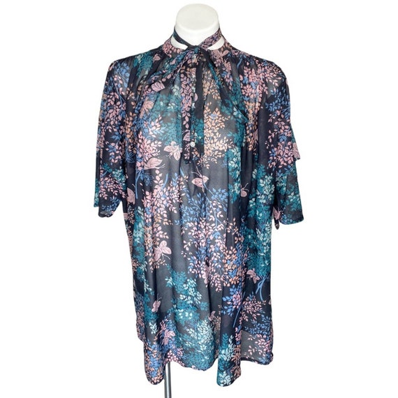 Vintage 1970s butterfly shirt dress size XL - image 3