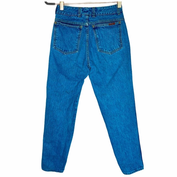 1980s Vintage Sasson Electric Blue Skinny Jeans - image 4