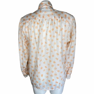 80s vintage Evan-Picone orange/white blouse image 4