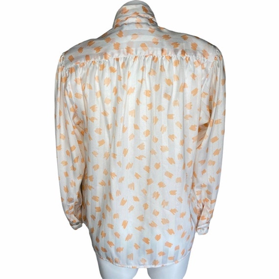 80s vintage Evan-Picone orange/white blouse - image 4
