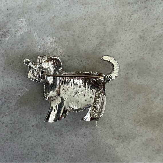 70s Vintage Sarah Coventry Shaggy Dog Brooch Pin - image 3