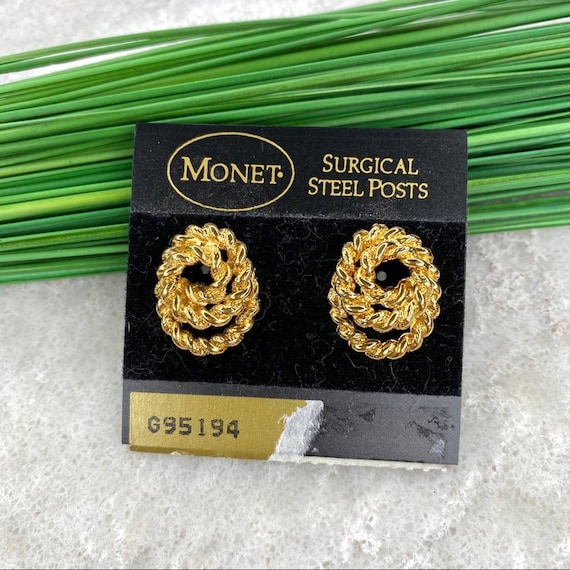 Vintage Monet Roped Earrings