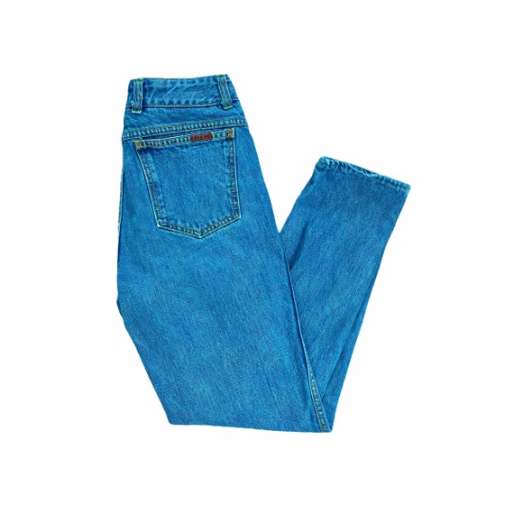 1980s Vintage Sasson Electric Blue Skinny Jeans