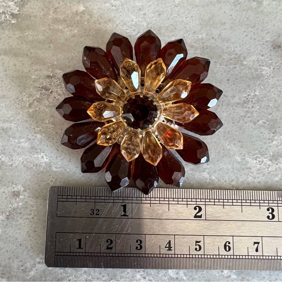Vintage 60s West Germany beaded floral brooch pin… - image 2