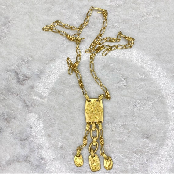 Vintage Liz Claiborne Seahorse Gold Necklace - image 5