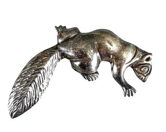 Vintage Silver Squirrel Mexico Brooch Pin