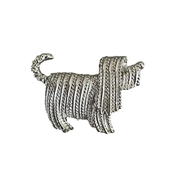 70s Vintage Sarah Coventry Shaggy Dog Brooch Pin - image 1