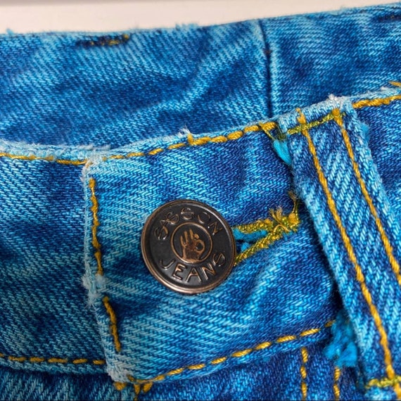 1980s Vintage Sasson Electric Blue Skinny Jeans - image 6