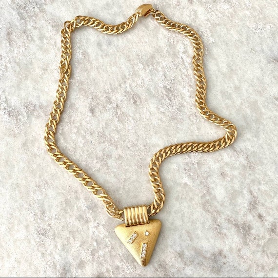 RARE 1980s Vintage Trifari Gold Chain Necklace - image 2