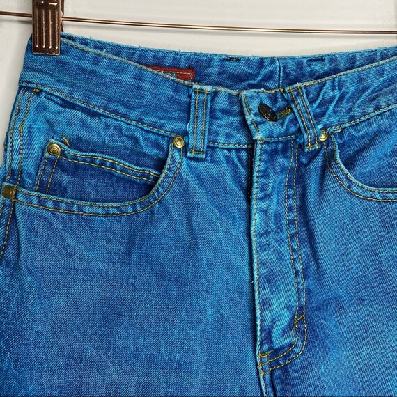 1980s Vintage Sasson Electric Blue Skinny Jeans - image 9