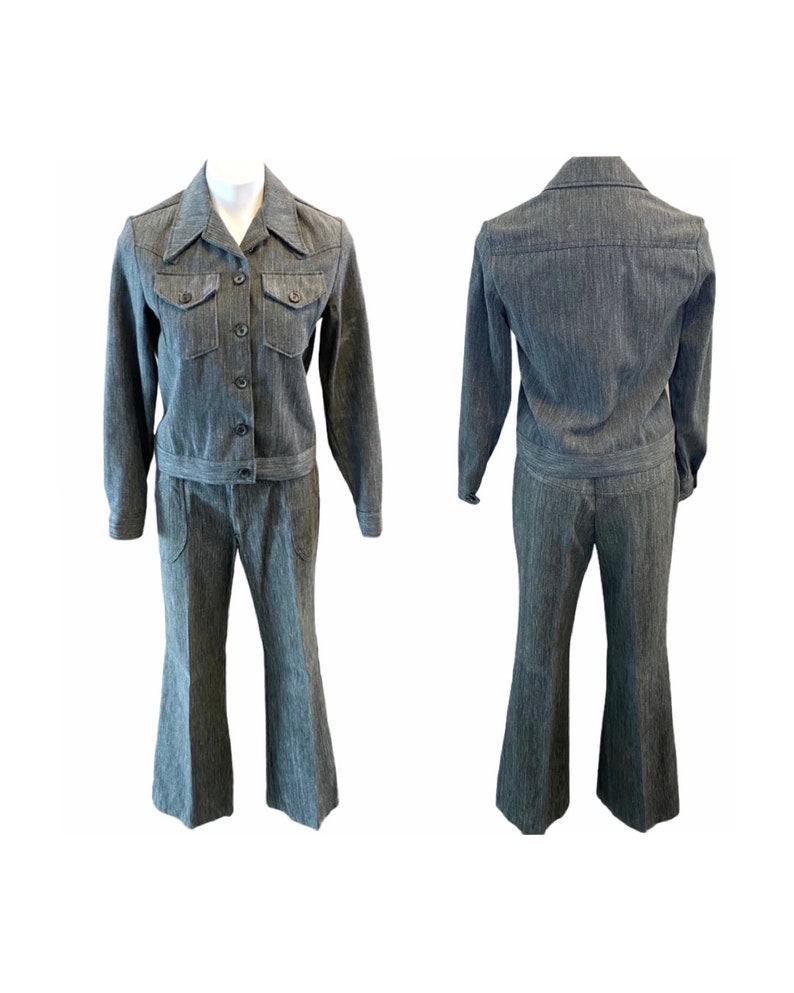 Vintage 1970s Lady Wrangler Sportswear Denim Jacket Pant Set Size M image 1